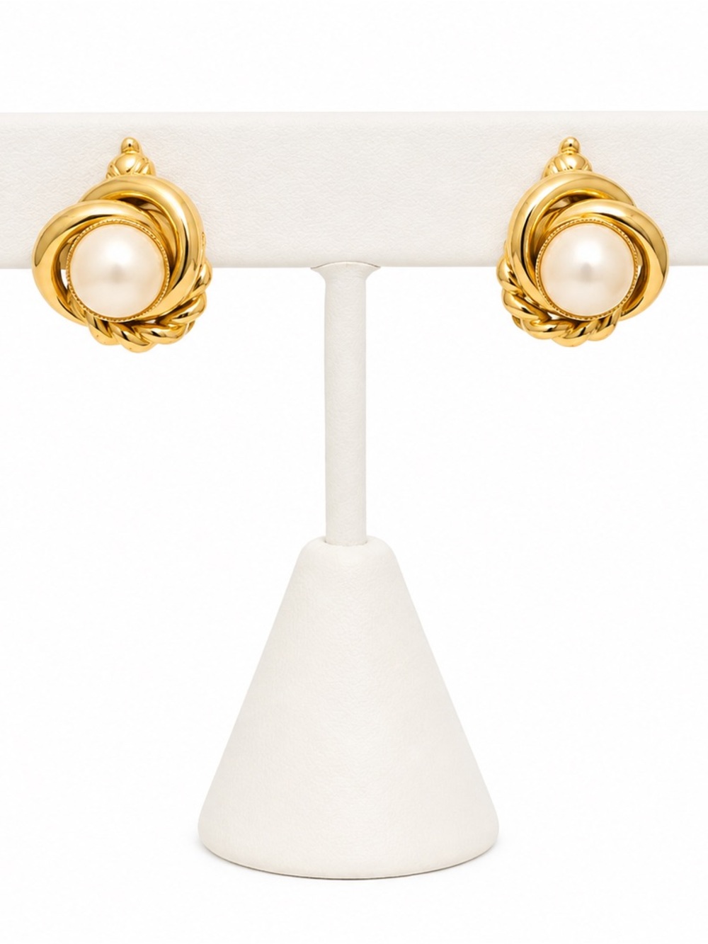 Signed Trifari Clip on Pear Earrings